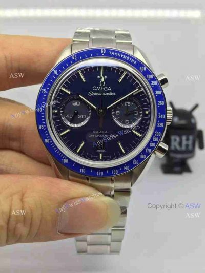 Copy Swiss Omega Speedmaster Watch SS Blue Chronograph 9300